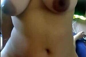 Homemade fucking with ex-girlfriend's big tits in cowgirl