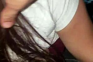 Sloppy blowjob from mexican beauty in front of big Mexican cock