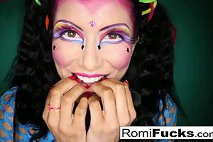 romi rain eagerly sucks on a fat cock, her lips wrapped tight around it