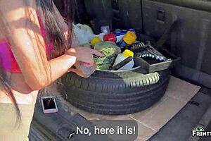 Public Pickup Turns Wild as Pretty Brunette Gets Cum on Her Ass