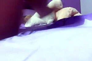 shaved pussy solo masturbation leads to cumshot on bed