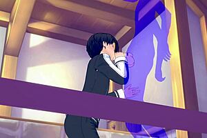 Kirito's Hot Blowjob With Cumshot In Anime Action