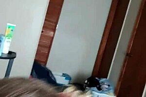 Dirty Milf Spits Cum on Her Tits in Cuckold Scene