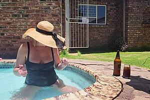 Old fat guy gets his cock sucked by sexy hotel girl in public