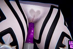 Black Magic Girl Performs Double Blowjob on Big Cock with Big Tits and Oral Sex in 3D