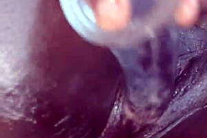 Ebony Super Squinting in Solo Blowjob Scene