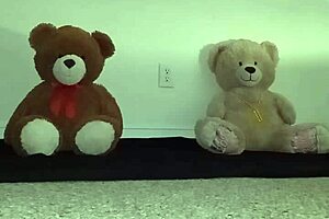 The three bears are also of different color and fur and they go bisexual and have toys and also put their lips together