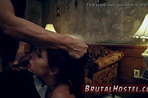 Aidra Fox bound nude in chair for domination.