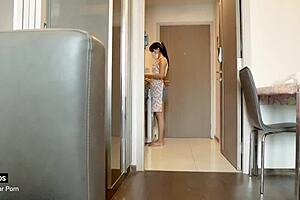 Myanmar teen wife fucked in the kitchen