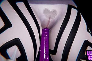 Black Magic Girl Performs Double Blowjob on Big Cock with Big Tits and Oral Sex in 3D