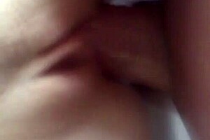 In quick homemade session, young milf receives anal creampie