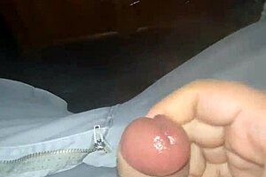 Guy Masturbates His Small 18+ Cock Solo in Bedroom