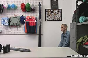 buzzed hair paris amour had sex with the lp officer justin magnum at work 😏 riding in panties for facial