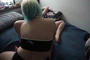 First time pup-play gentle dp orgasm