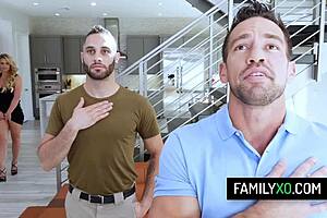 So, busty stepmom Phoenix Marie bangs stepson and army buddy for Thanksgiving