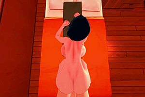 In pov, kotone chirakawa bends over the bed for big cock doggy style fucking