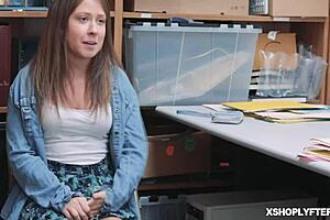 buzzed hair paris amour had sex with the lp officer justin magnum at work 😏 riding in panties for facial