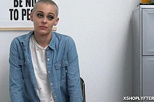 buzzed hair paris amour had sex with the lp officer justin magnum at work 😏 riding in panties for facial