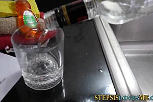 Teen stepsis bends over for doggystyle pounding in interracial hardcore.