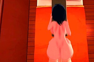 In pov, kotone chirakawa bends over the bed for big cock doggy style fucking