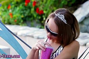 Stockings Teen Feels Intense Lesbian Oral Outdoors