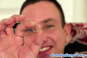 Sweet teen gets fucked by grandpa's big black cock