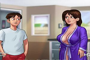 Summertime Saga - Pregnant Character Caresses Her Breasts In Episode 3 Scene 77