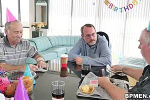 young nerd akira shell gets blowjob and doggystyle fucking from old guy in pov while grandpa watches.