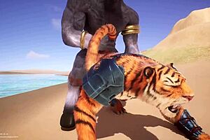 Wildlife gay furrys yiff hard in rough anal action