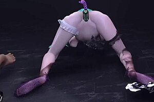 miku double moves her body in squirting solo masturbation, riding and cumming cowgirl style.