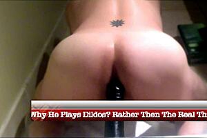 this guy is using multiple dildos in a hardcore anal scene