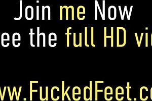 22Yo Brunette Ammie Gives Footjob?