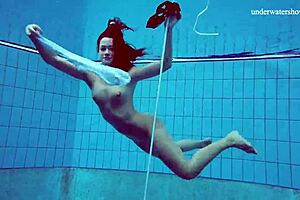 Horny teen 18+ strips naked by the pool real quick