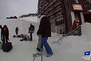 i joined emy and liza for a hard threesome on the ski slope