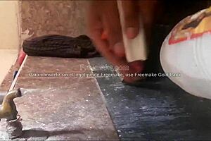 Alondra's panties get washed in this femdom fetish scene.