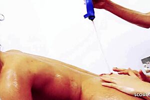 Big-Tit Lesbians Passionately Lick and Toy in Food Fetish Threesome