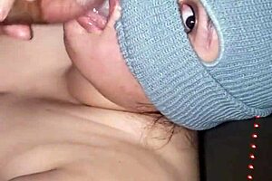 I suck that big black cock as a masked latina bbw.