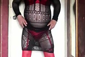 Bisexual crossdresser licks cum from hand in homemade humiliation