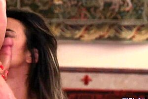 The busty babe with tattoos gets doggystyled after deepthroating in a fantasy storyline