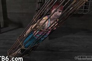 Playgirl feels intense punishment hanging in the garage