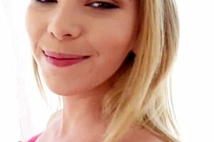 Cute petite teen sucks cock before tribbing in POV