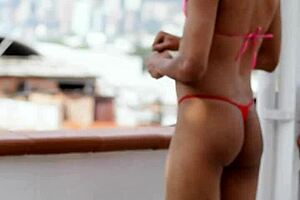 Colombian Amateur Masturbates Big Cock Outdoors in Medellin