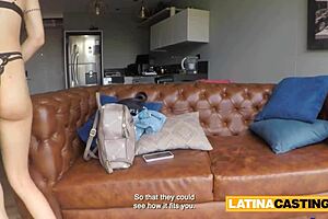 Naughty blonde latina babe craves white fat cock in missionary riding