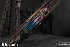 Playgirl feels intense punishment hanging in the garage