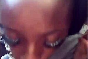 Ebony chick sucks white dick wet sloppy interracial cumshot