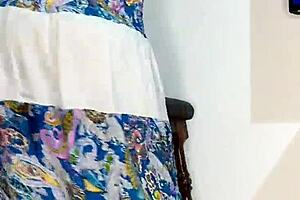 Bluee squirts on her skirt and finally pisses for you