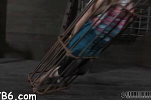 Playgirl feels intense punishment hanging in the garage