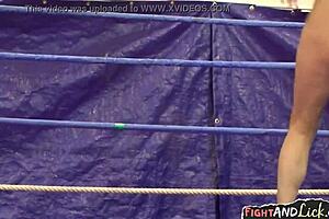 Hot Blonde Lesbo Babes Wrestle And Dive Into Pussy!