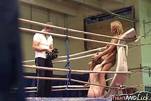 Hot Blonde Lesbo Babes Wrestle And Dive Into Pussy!