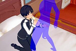 Gay Asian manga and anime fan receives a blow job and gets pounded